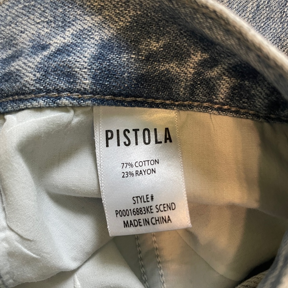 Pistola High Rise Wide Leg Distressed Jeans Size 29 - Picture 6 of 7